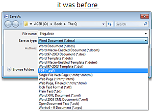 Microsoft Office Word save dialog